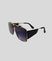 Dita Punk Style Square Sunglasses Black & Golden