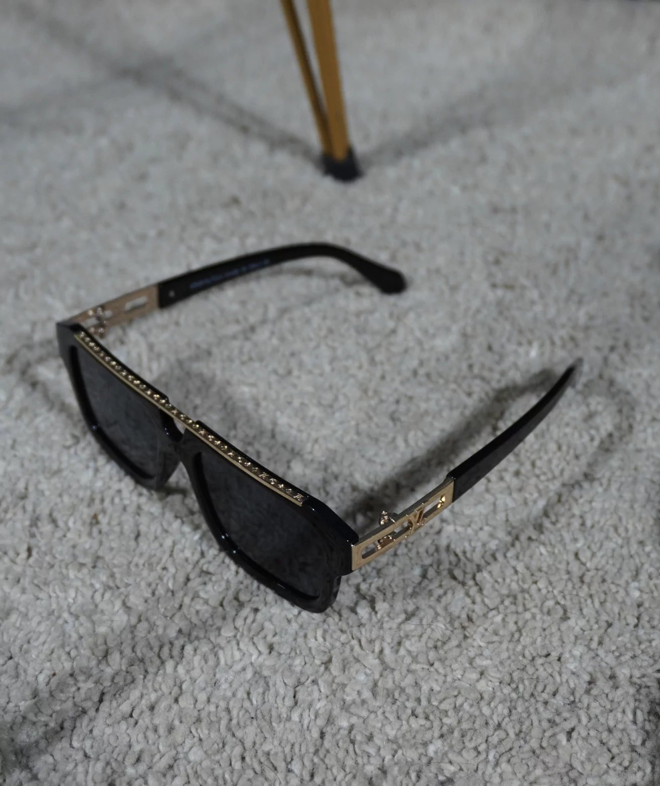 Louis Vuitton Cyclone Black & Gold Elite Sunglasses