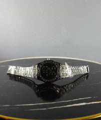 Digital Display Luxury Stone Watch - Black