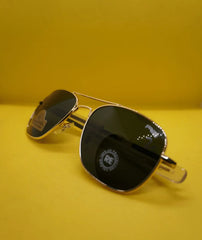 RE Double Bridge Golden Sunglasses