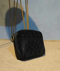 LV Black Embossed Messenger Bag