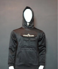 Elite Stone Island Hoodie Pullover Black Tracksuit