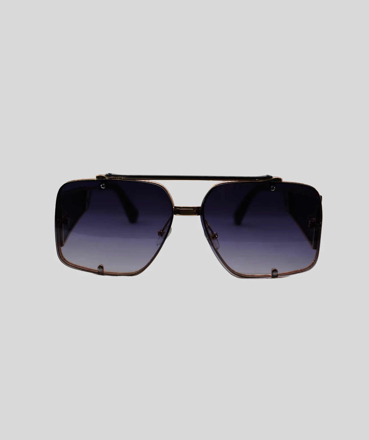 Dita Punk Style Square Sunglasses Black & Golden