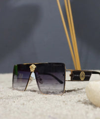 Versace Rev Grey Gradient Gold Frame Sunglasses