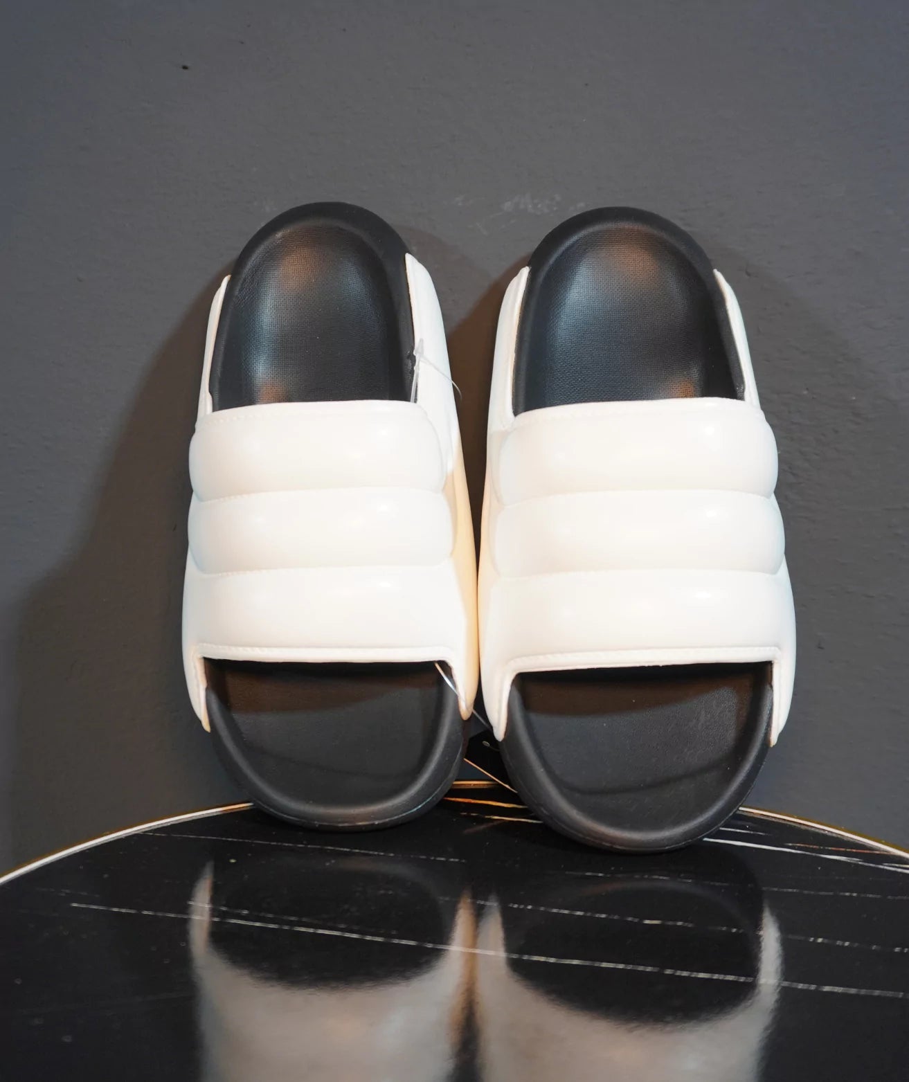 Premium Stylish Balmain Slides for Men White