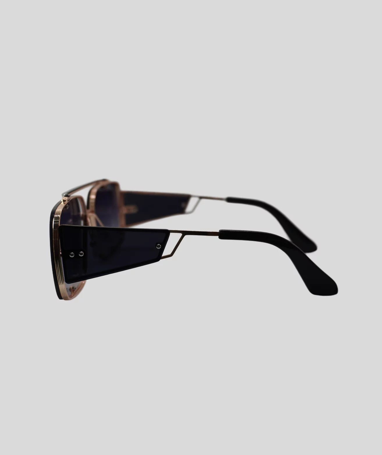 Dita Punk Style Square Sunglasses Black & Golden