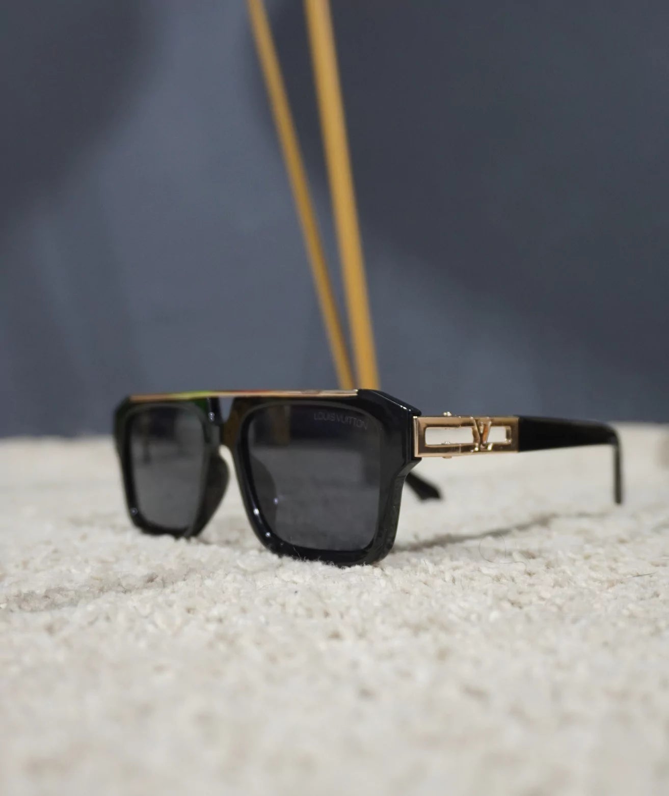 Louis Vuitton Cyclone Black & Gold Elite Sunglasses