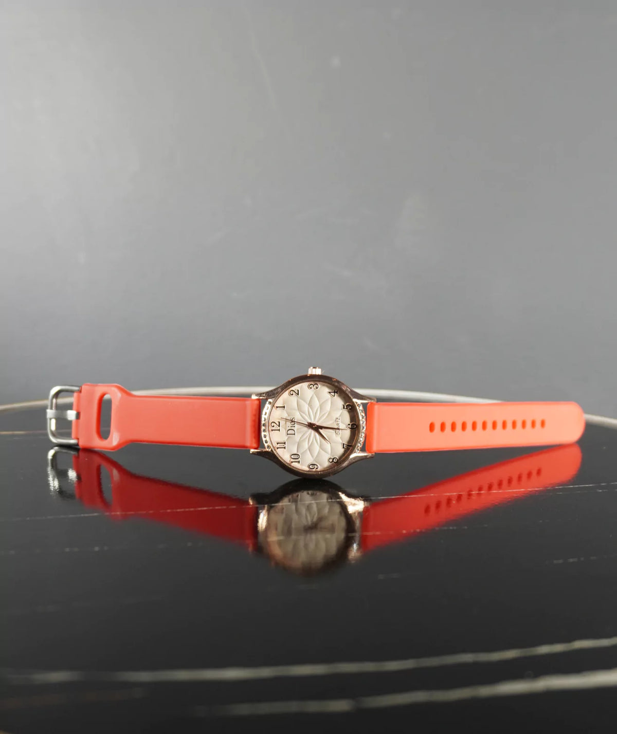 Red Strap Round Shape Women's  Premium Watch