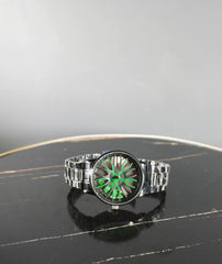 Sleek Rim Dial Watch for Men - Green