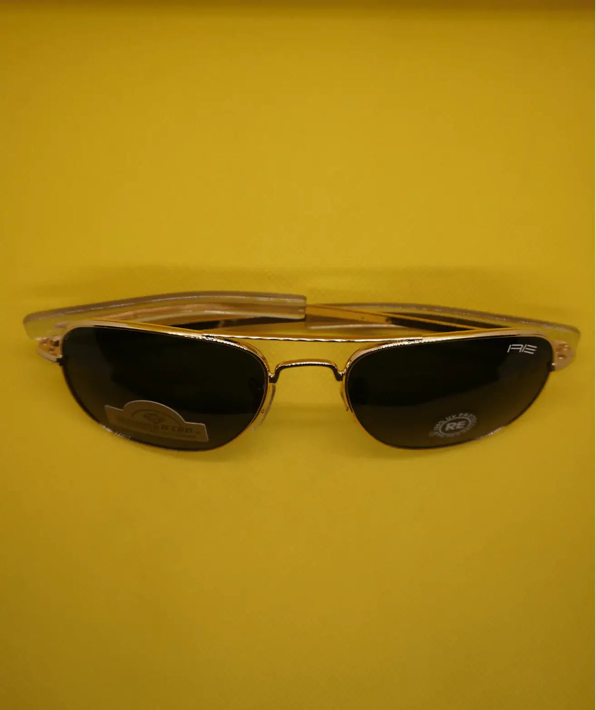 RE Double Bridge Golden Sunglasses